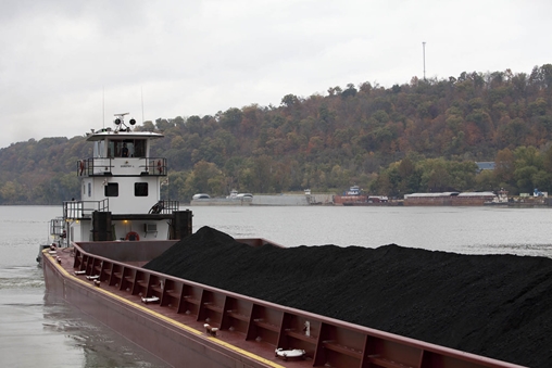 Boat loaded with coal, ready to set sail
